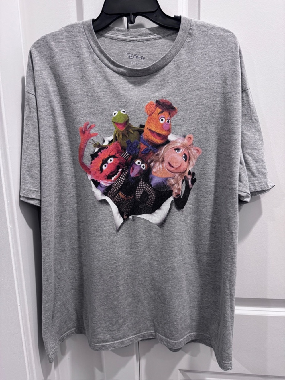 Disney Gray Logo Tee with Subtle Character Accent